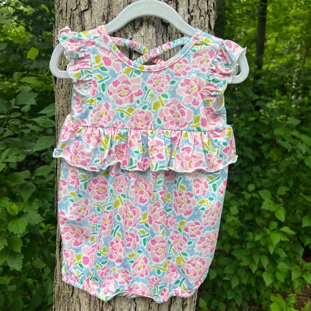 NWOT Baby Girls Floral Ruffle Romper - Pink Floral
